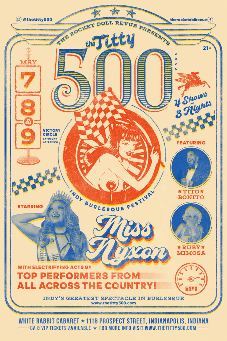 titty 500 burlesque festival show flyer indianapolis